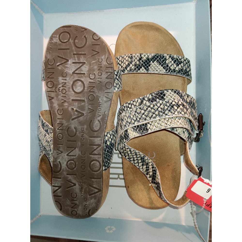 VIONIC Grace Samar, Grey snake BRAND NEW Sandal- Size 6 Medium